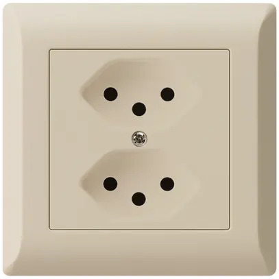 Prise ENC kallysto.line 2×T13 beige avec sécurité enfants 