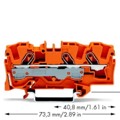 Borne de passage WAGO TopJob-S 6mm² 3L orange série 2006 