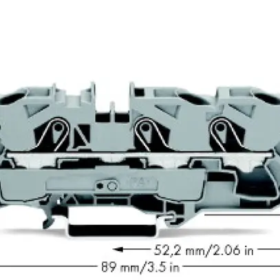 Borne de passage WAGO TopJob-S 10mm² 3L gris série 2010 