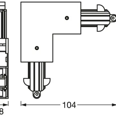 Raccord en L LEDVANCE TRACKLIGHT noir 
