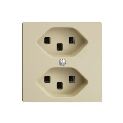 Presa 2×T23 EDIZIOdue vanille, 16A, con morsetti innest. 