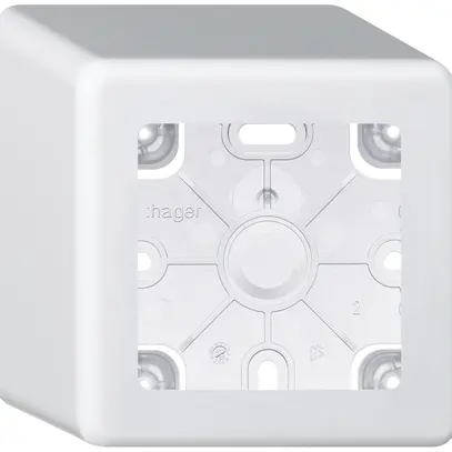 Scatola AP Hager basico 1×systo bianco 