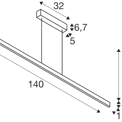Lampada sospesa LED SLV ONE LINEAR 140 PD PHASE 35W 1810lm 2700/3000K bianco 