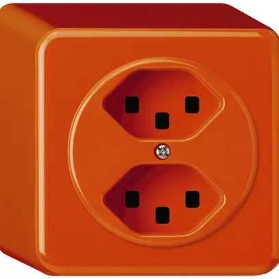 Presa AP basico 2×tipo 23 arancione con morsetti innest. 