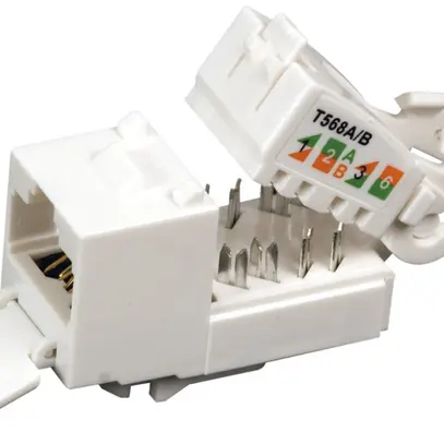 Connecteur ITplus6 RJ45/u cat.6A 10G avec couvercle blanc 