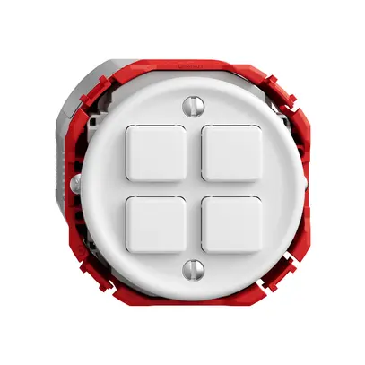 Pulsante KNX RGB STANDARDdue SNAPFIX® 4×tasti c.sensore temp.bi 