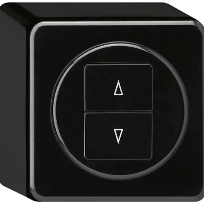 Interruttore per tapparella AP basico con 2 tasti di comando nero 