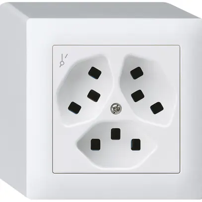 Presa AP Hager kallysto 3×T23 1×S Q bianco ultra 