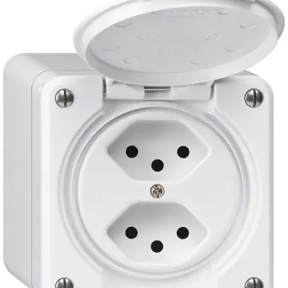 Presa AP robusto 2×tipo 13 bianco 