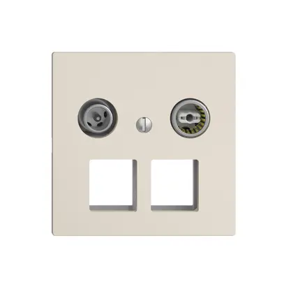 Prise multimédia 11dB Edue F, prise terminale/d.passage, p.2×RJ45 Keystone cr 