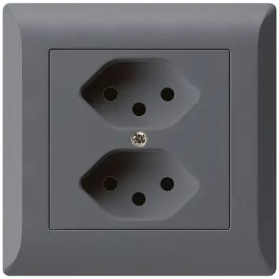 Presa INC kallysto.line 2×T13 antracite con protezione bambini 