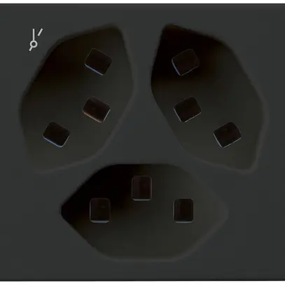 Prise FLF Hager 3×type 23 1×S D noir 