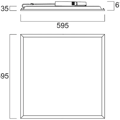 Luminaire pann.LED Sylvania Quantum 600×600 Multipower 35W 4500lm 940 IP54/IP20 