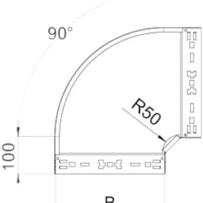 Gomito 90° Bettermann RBM 110×200mm zincato a caldo a immersione 