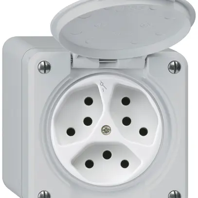 Prise AP robusto 3×type 13/1 gris 