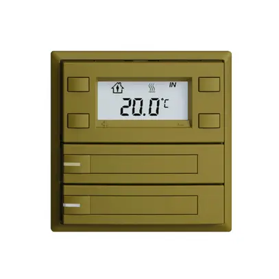 Poussoir RTH ENC KNX 2× EDIZIOdue F olive, avec pap.+LED RGB 