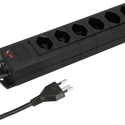 Steckdosenleiste MH 6×T13 Prime-Line Td 3×1mm² 5m schwarz Magnete 