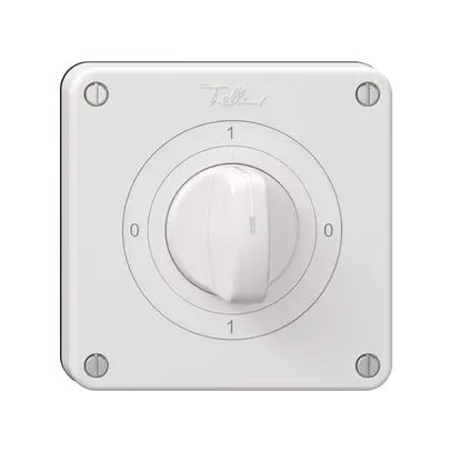 Interrupteur rotatif NEVO N.CO 0/1L, avec manette, KS, 0-1-0-1, blanc 