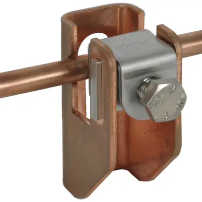 Support pour conducteur plat DEHN/elvatec avec patin de serrage 6…10mm/11mm, Cu 