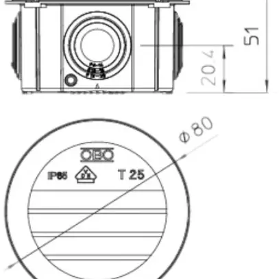 Boîte de dérivation AP Bettermann Ø80mm avec entrées blanc 