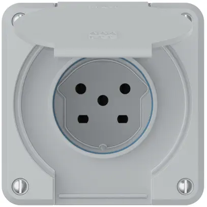 Presa robusto 1×tipo 15 IP55 grigio chiaro 