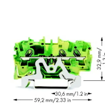 Borne de passage WAGO TOPJOB S 1.5mm² 3L vert/jaune série 2001 