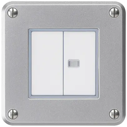 Interrupteur ENC robusto IP55 schema 3/contact à poussoir 1×lumineux aluminium 