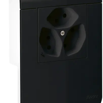 Supporto d'apparecchio Hager per SL20115 nero, 3×T13 1×S 