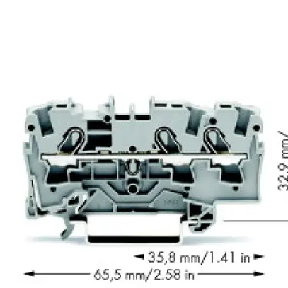 Morsetto di passaggio WAGO Top Job-S 4mm² 3L grigio serie 2004 