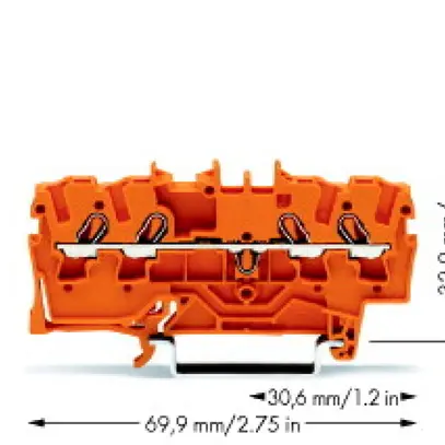 Durchgangsklemme WAGO TopJob-S 2.5mm² 4L orange Serie 2002 