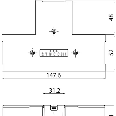 Obturateur INC Sylvania OneTrack Alimentation en T polycarbonate 148×100mm blanc 