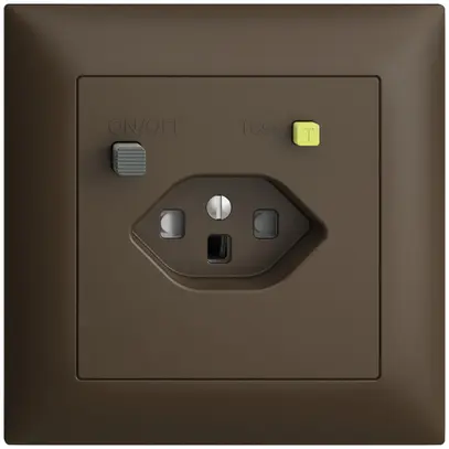 UP-Steckdose EDIZIOdue T23 FI 30mA FMI, shutter, coffee 