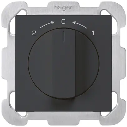 UP-Schwenktaster 1->0<-2 schwarz kallysto mit Drehgriff 