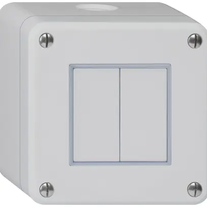 Interrupteur AP robusto IP55 schéma 3/contact à poussoir gris 