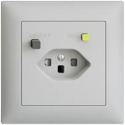 Prise ENC EDIZIOdue T23 FI 30mA FMI, shutter, gris clair 