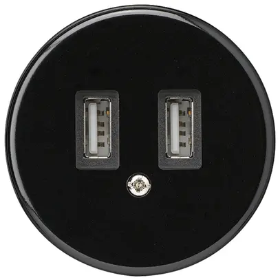 Prise USB basico A 2400mA noir 