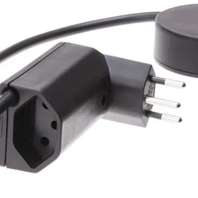 Fiche intermédiaire MH T12/T13 noir avec interrupteur 