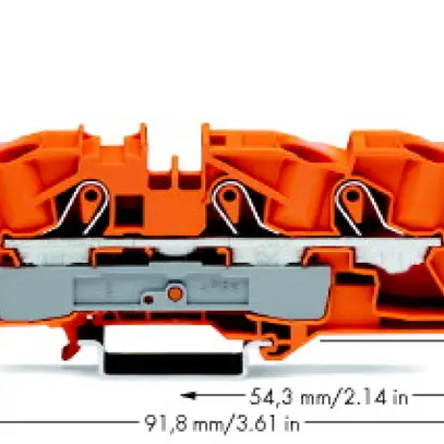 Morsetto di passaggio WAGO Top Job-S 16mm² 3L arancione serie 2016 