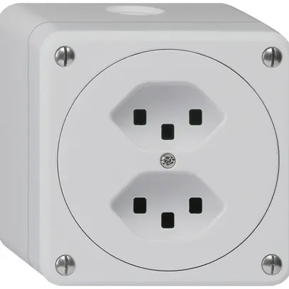 Prise AP robusto 2×type 23 gris sans clapet 