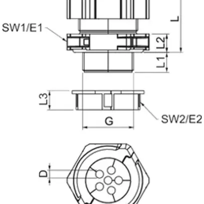 Pressacavo Bettermann V-TEC TB20 separabile M20 6×Ø4mm IP67 grigio 