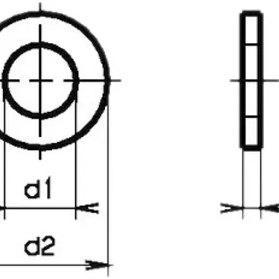 U-Scheibe M20 37×21×3mm DIN 125A verz.bl, ohne Fase 
