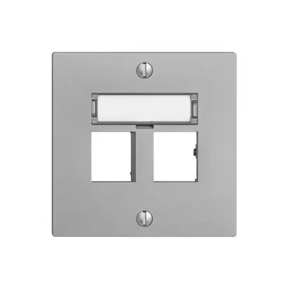 Kit montaggio EDIZIOdue uscita dritta, per 2×RJ45 freenet, silver 