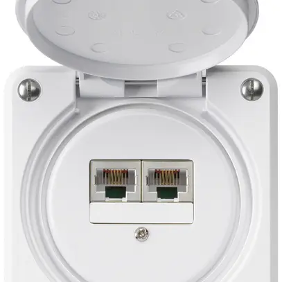 Scatola di raccordo INC robusto IP55 bianco 2×RJ45/s CUC separate p.combinazione 