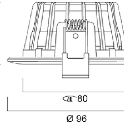Downlight LED Sylvania OBICO 8.2W 820lm 930/940 IP65 38° REG Ø96mm bianco 