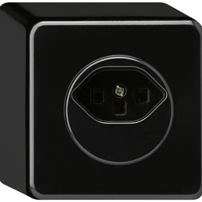 Prise AP basico type 23 noir bornes à vis 