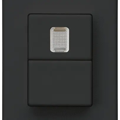 Interrupteur à poussoir double INC Hager FLF 10A/250V 1/1L 1×illuminé noir 