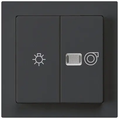 Kit frontal kallysto noir 60×60mm avec symbole lumière+ventilation 