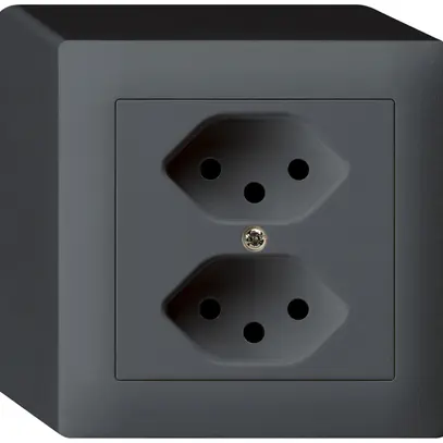 AP-Steckdose kallysto 2×T13 anthrazit 