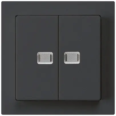 Interruttore pulsante luminoso INC kallysto 1/3+3/1 con 2 lenti nero 