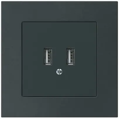 Presa di carica USB INC Hager kallysto.pro 240V 2400mA nero 